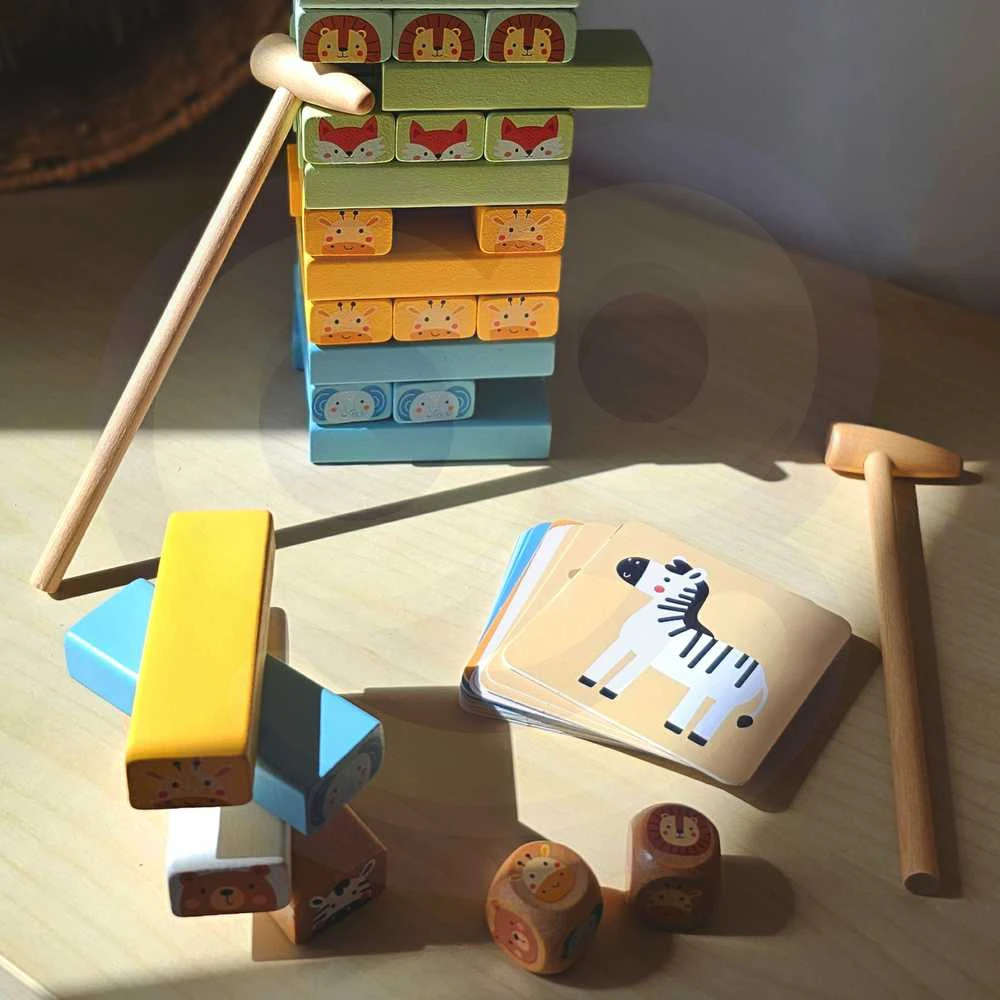 WOOPIE žaidimas Jenga Gyvūnų bokštas