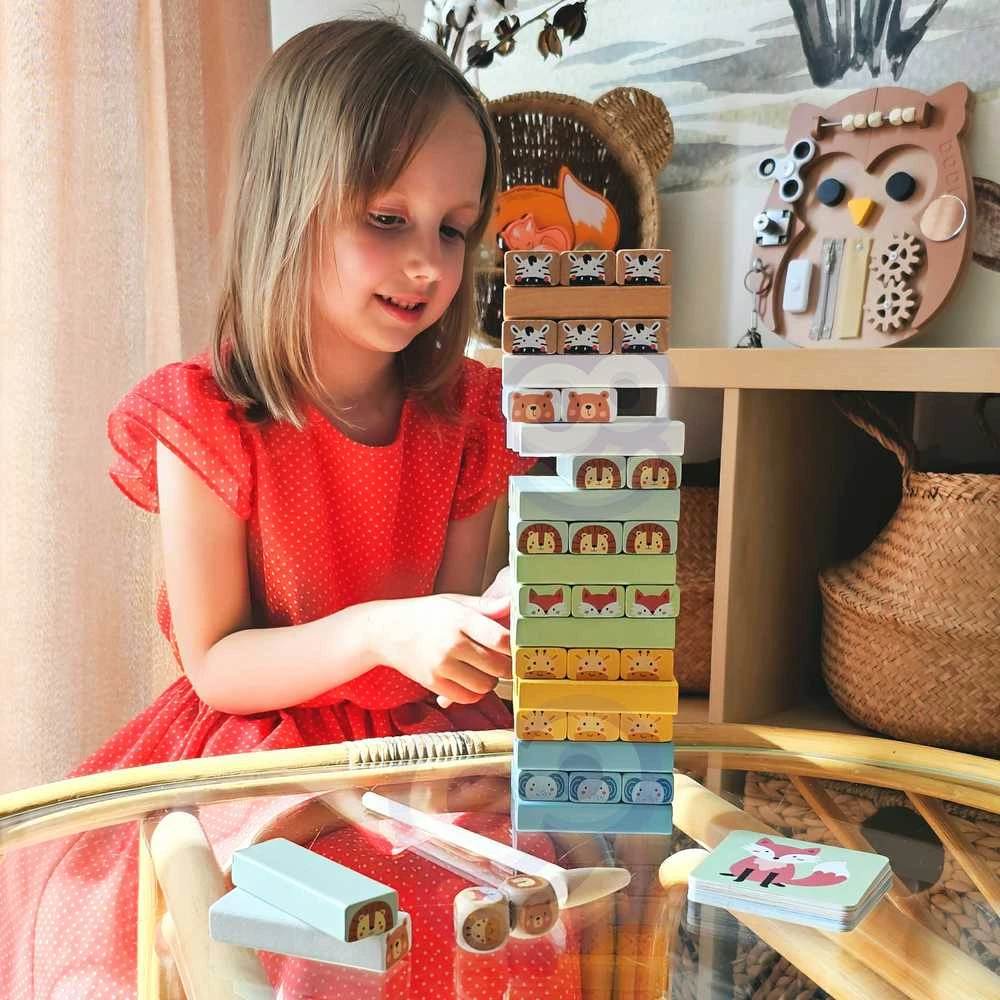 WOOPIE žaidimas Jenga Gyvūnų bokštas