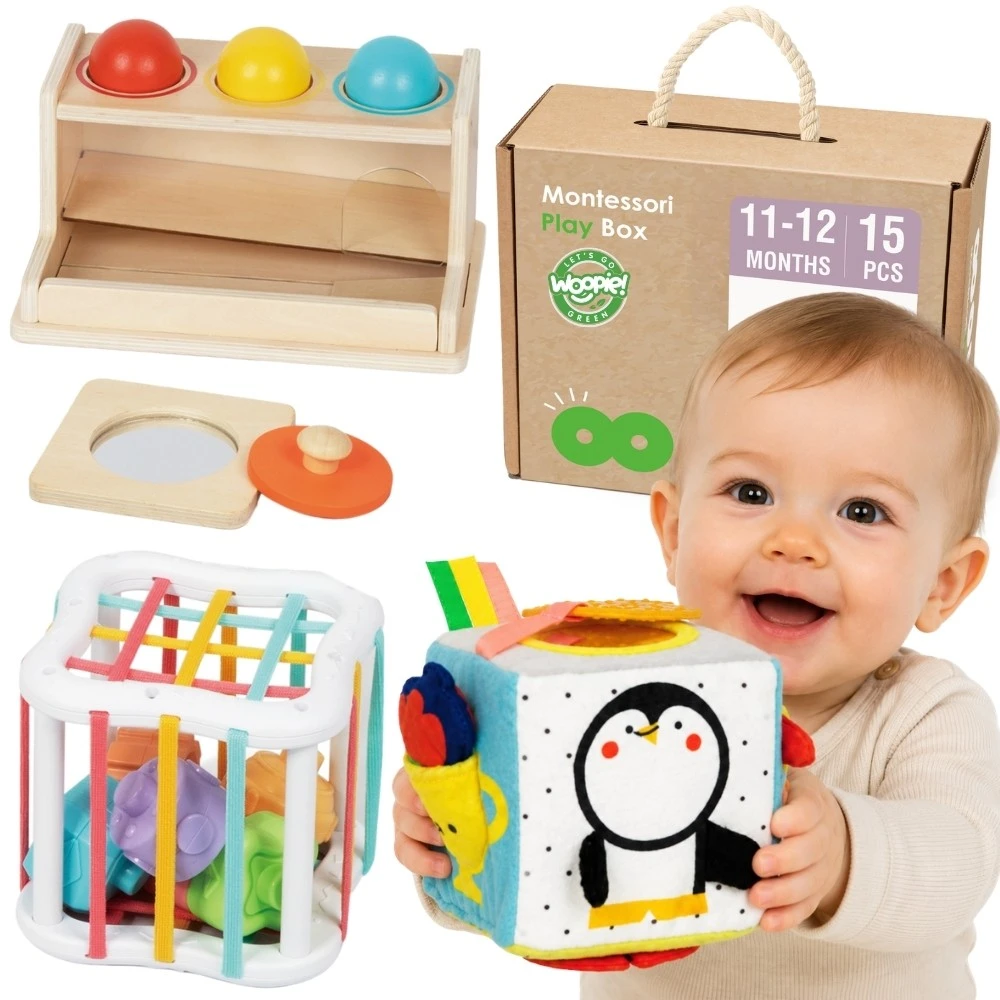 Montessori edukacinė dėžutė WOOPIE Žalias 5in1 kūdikiams