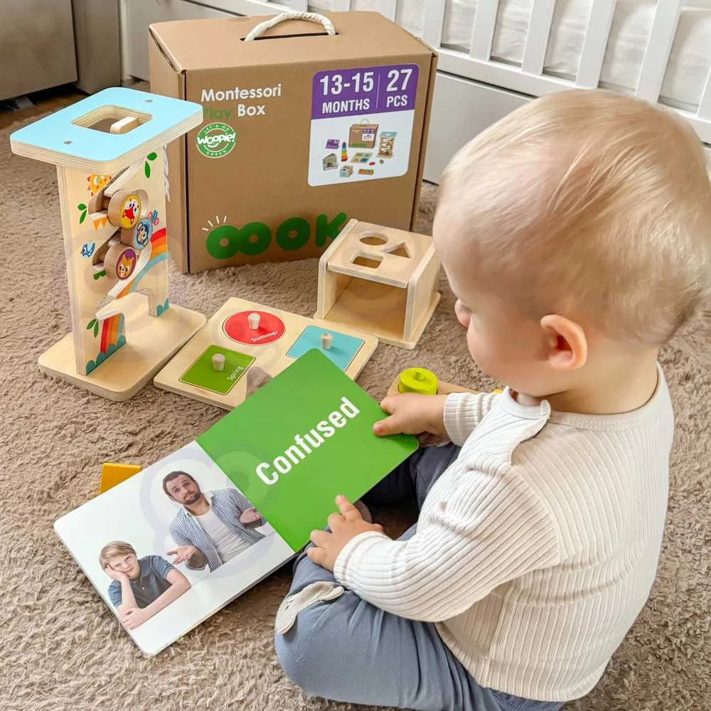 Montessori edukacinis rinkinys WOOPIE Žalias 6in1 13–15 mėn