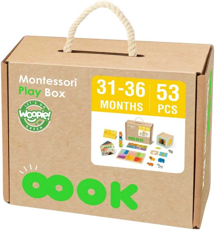 WOOPIE Žalias Montessori edukacinė dėžė 7in1