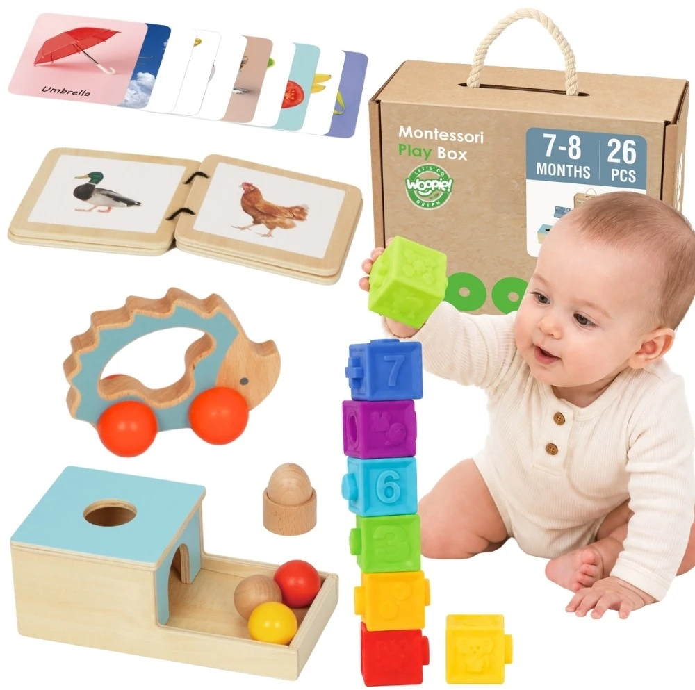 Montessori edukacinis rinkinys WOOPIE Žalias XXL 6in1 7–8 mėn