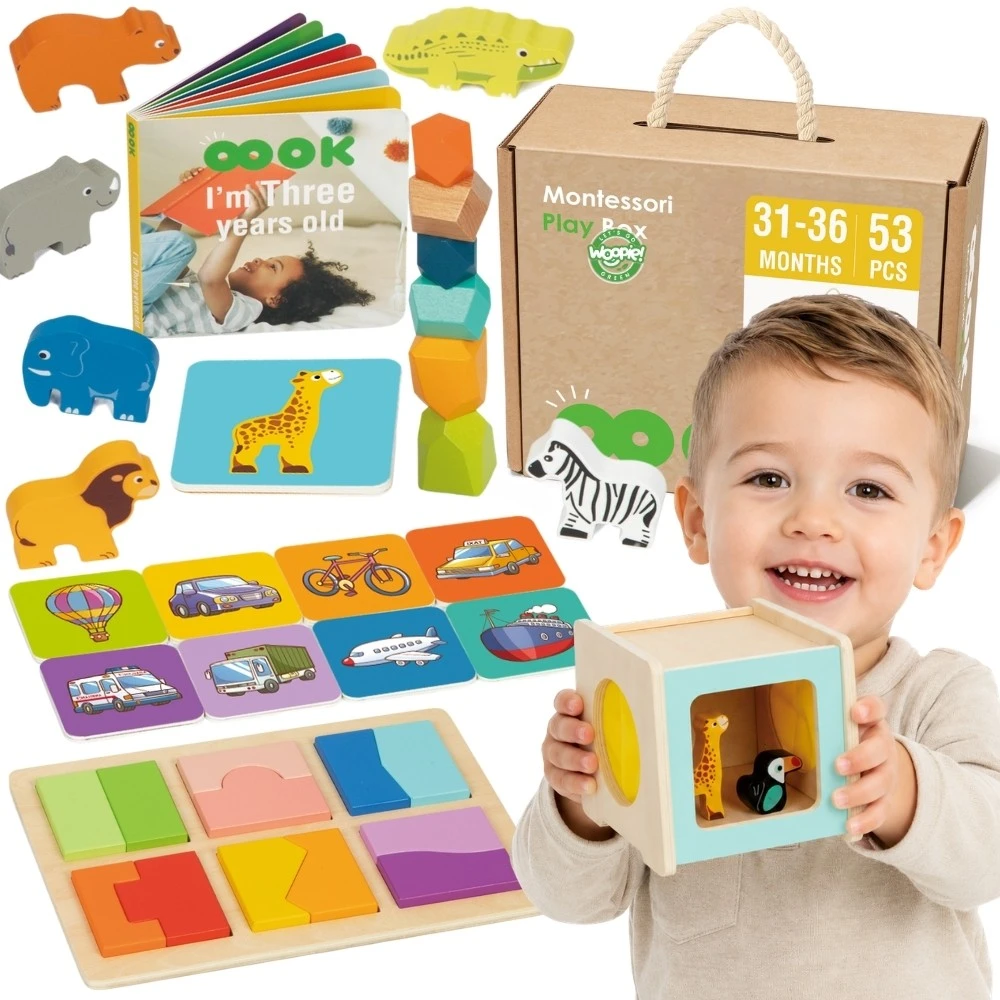 WOOPIE Žalias Montessori edukacinė dėžė 7in1