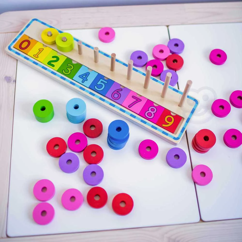 Medinė dėlionė skaičiavimui WOOPIE Žalias Montessori