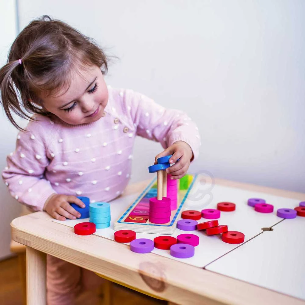 Medinė dėlionė skaičiavimui WOOPIE Žalias Montessori