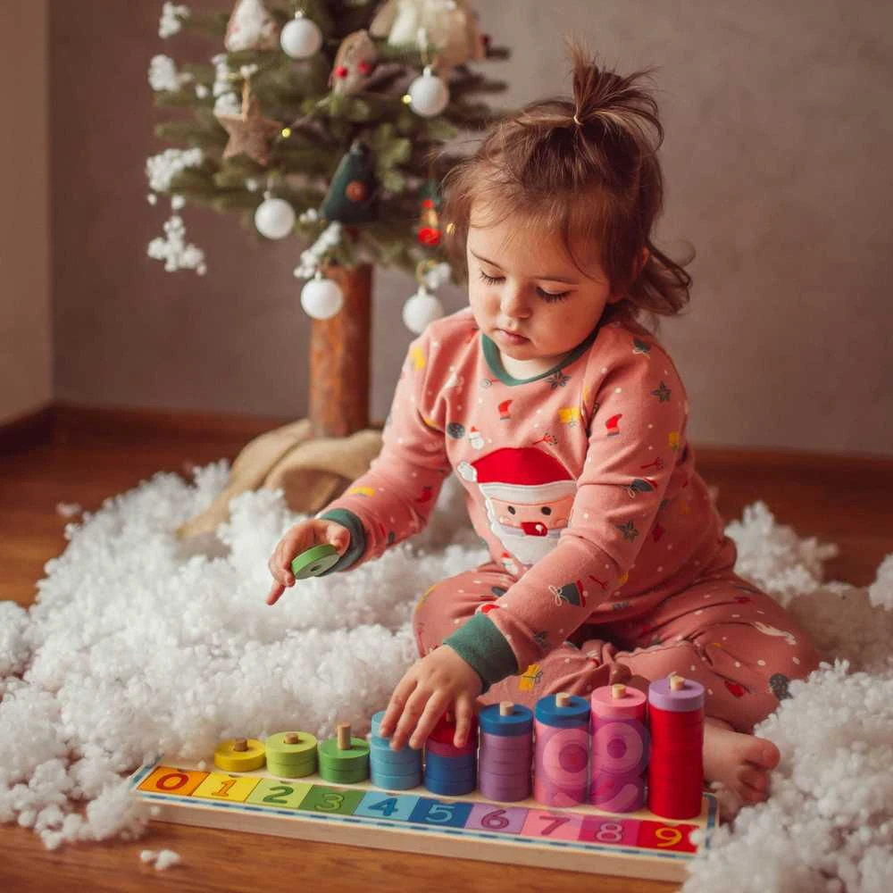 Medinė dėlionė skaičiavimui WOOPIE Žalias Montessori