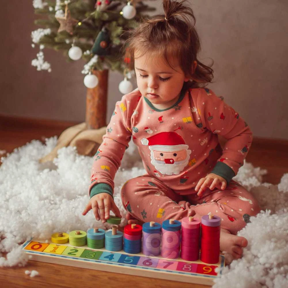 Medinė dėlionė skaičiavimui WOOPIE Žalias Montessori