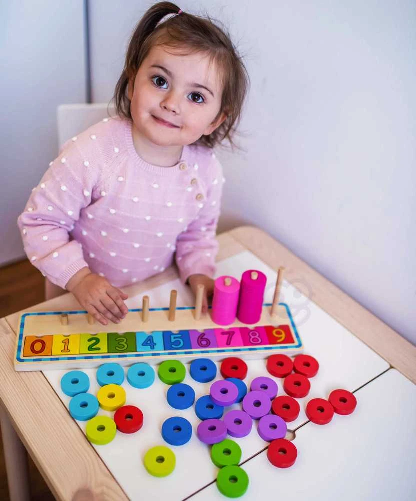 Medinė dėlionė skaičiavimui WOOPIE Žalias Montessori