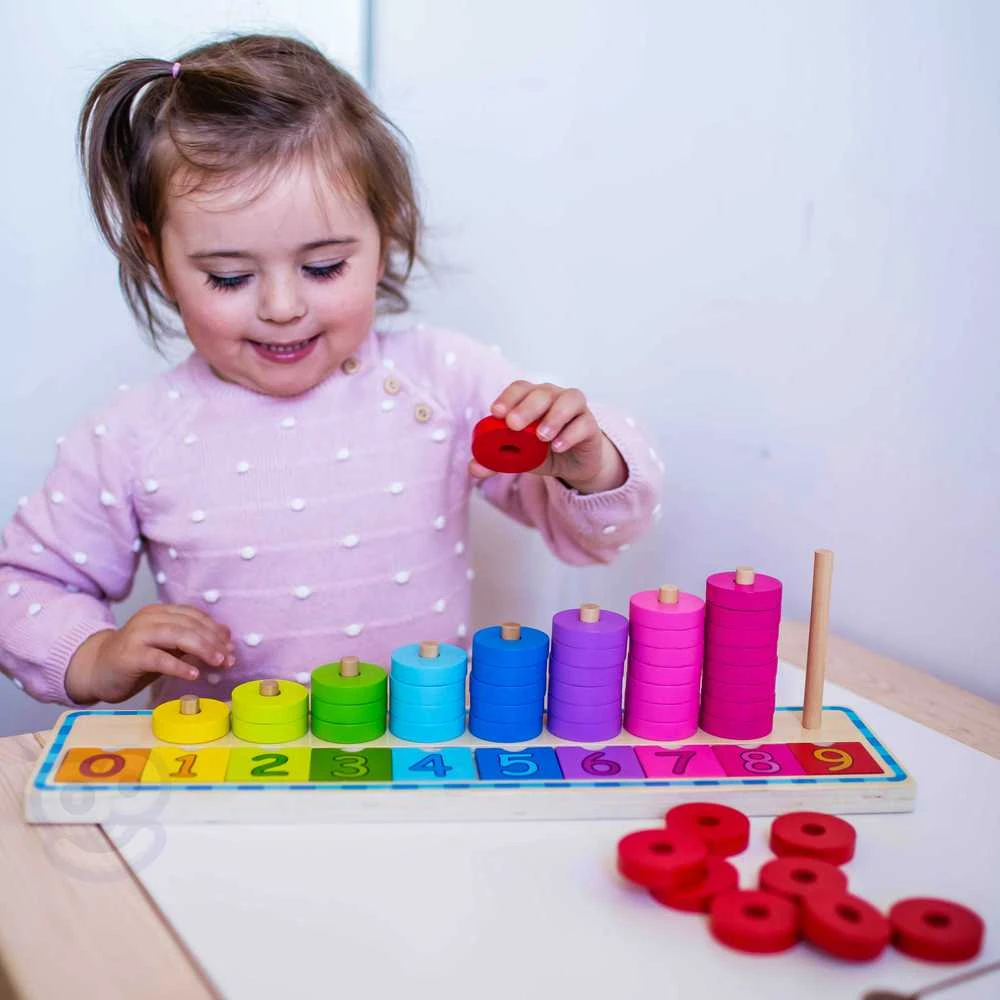 Medinė dėlionė skaičiavimui WOOPIE Žalias Montessori
