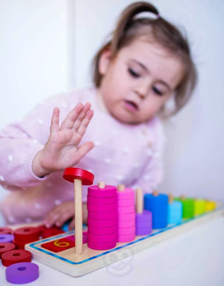Medinė dėlionė skaičiavimui WOOPIE Žalias Montessori