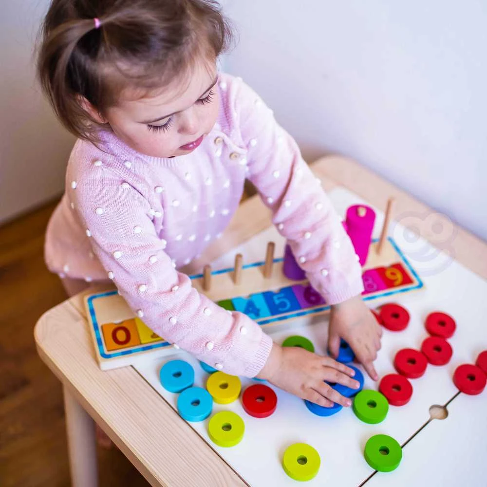 Medinė dėlionė skaičiavimui WOOPIE Žalias Montessori