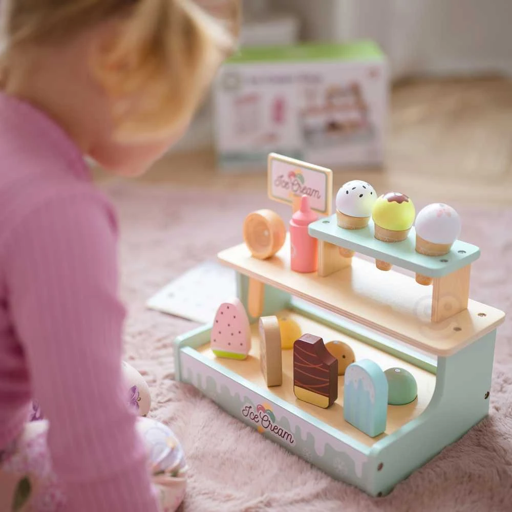 WOOPIE Žalias medinis ledų kioskelio rinkinys