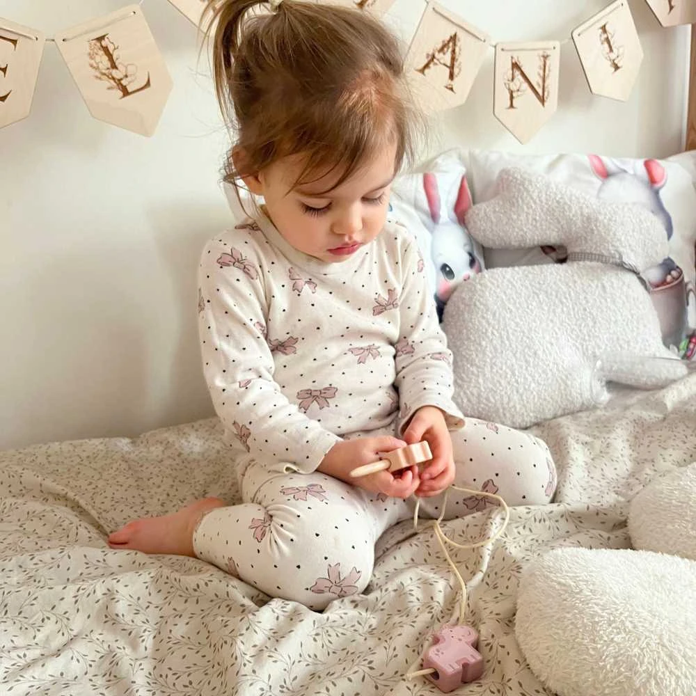 Medinė vėrimo dėlionė WOOPIE Žalias ZOO Montessori