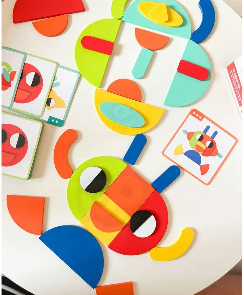 Medinė Montessori dėlionė WOOPIE Žalias 55vnt