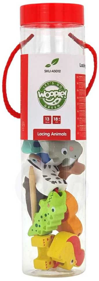 Mediniai vėrimo karoliukai Safari WOOPIE Žalias