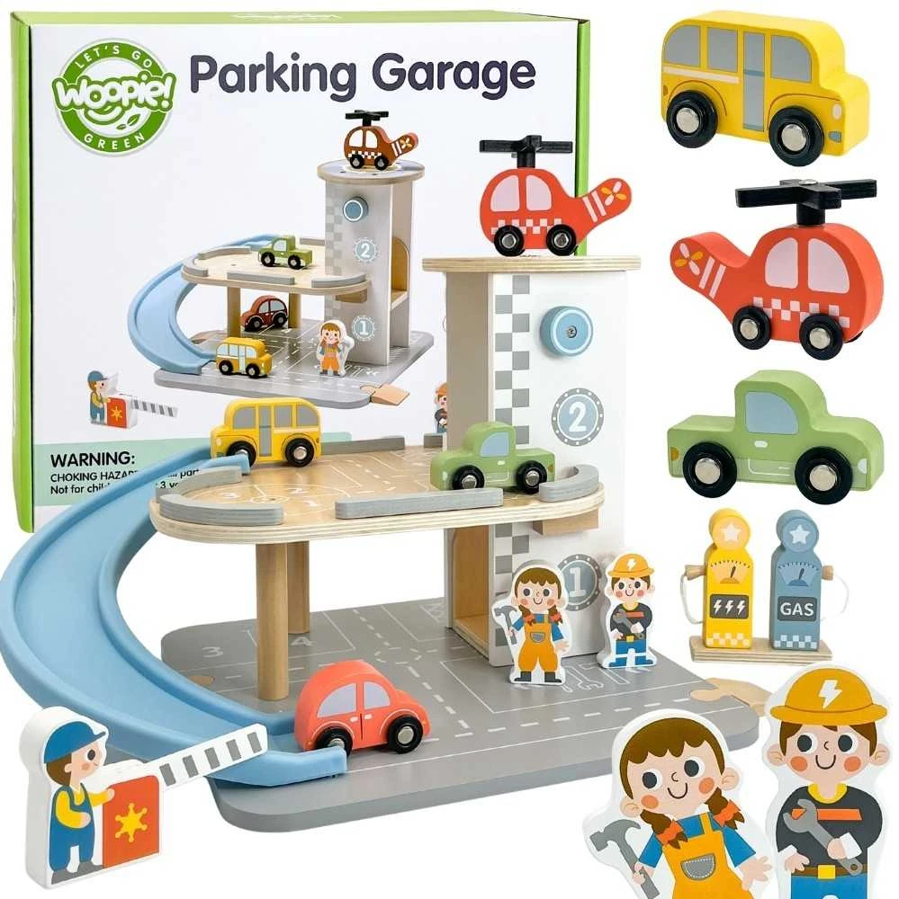Medinis daugiaaukštis parkingas su degaline WOOPIE Žalias