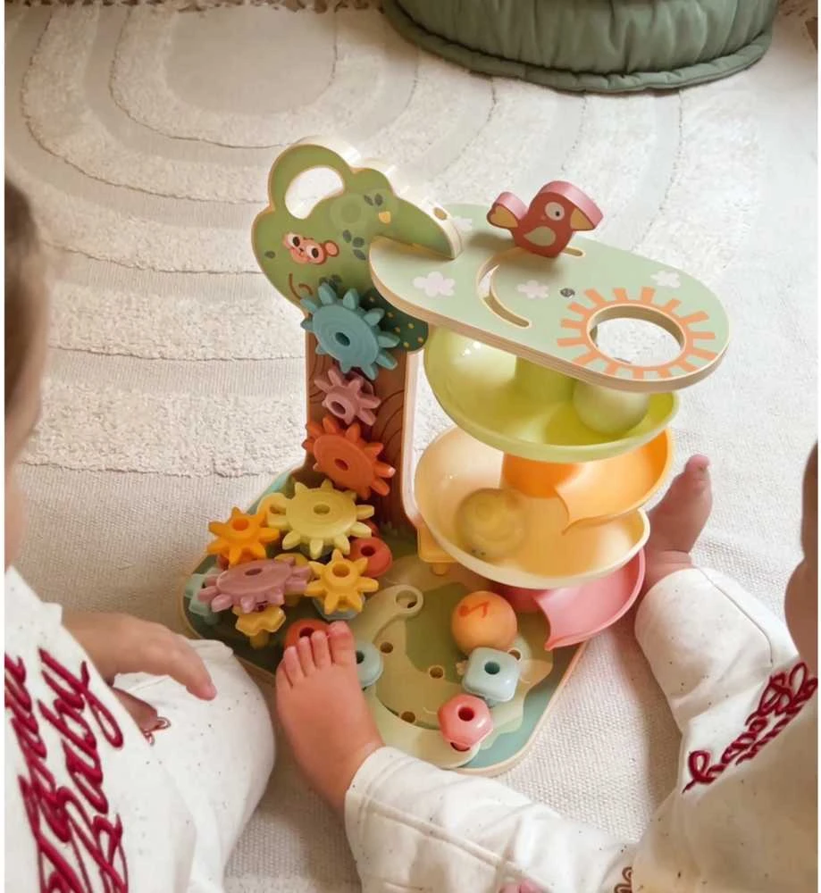 Medinis Montessori aktyvių veiklų medelis – kulodromas 4in1 WOOPIE Žalias