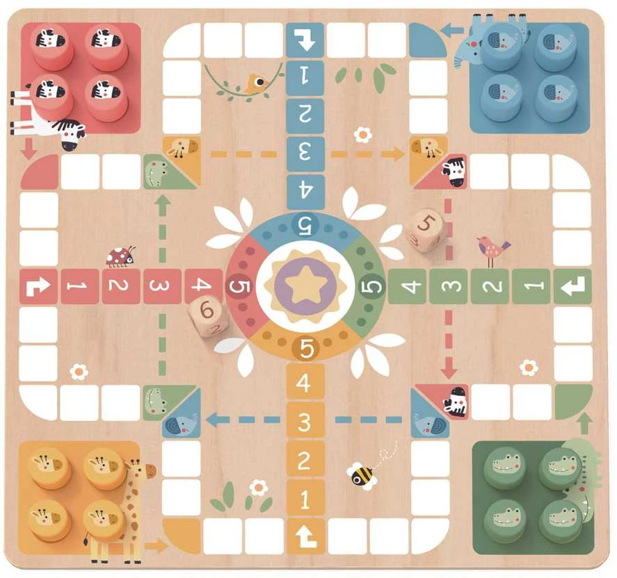 Medinis stalo žaidimų rinkinys Ludo Woopie Žalias