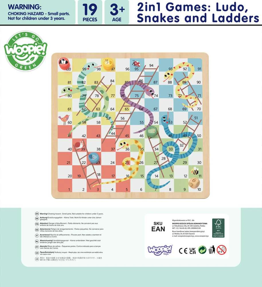 Medinis stalo žaidimų rinkinys Ludo Woopie Žalias