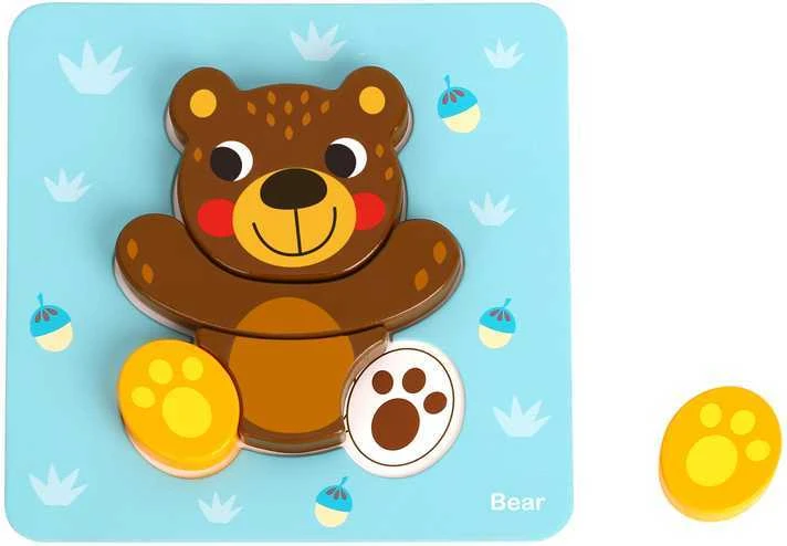 Medinė dėlionė Gyvūnėliai Montessori FSC Woopie Žalias