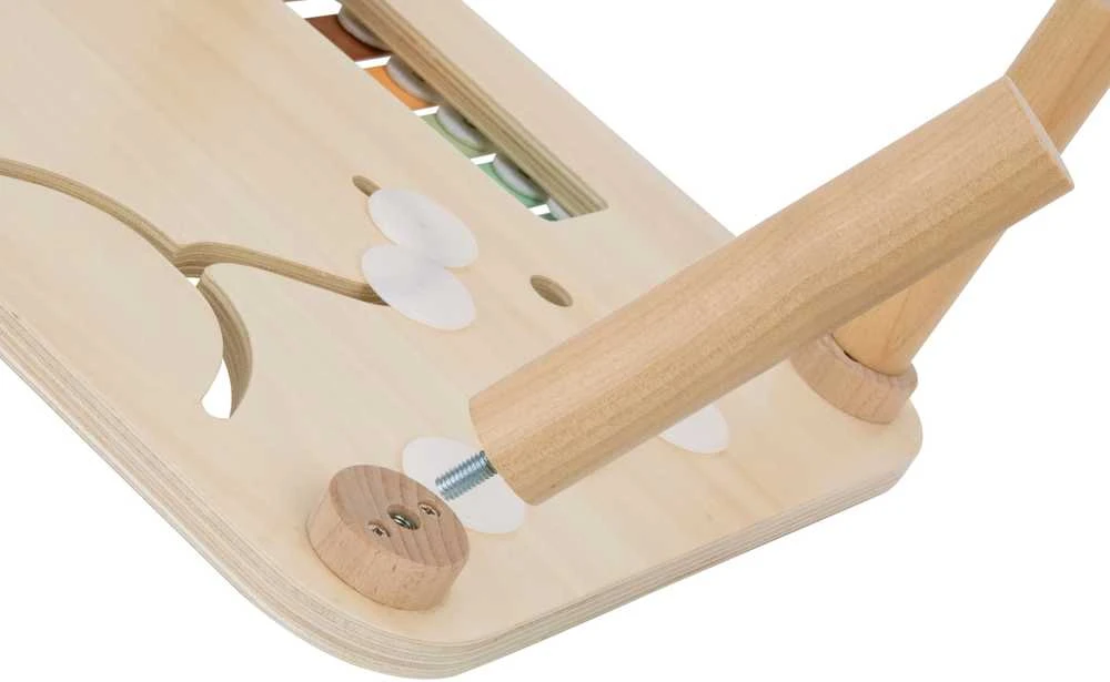 Medinis edukacinis staliukas WOOPIE Žalias muzikinis sensorinis labirintas 5in1