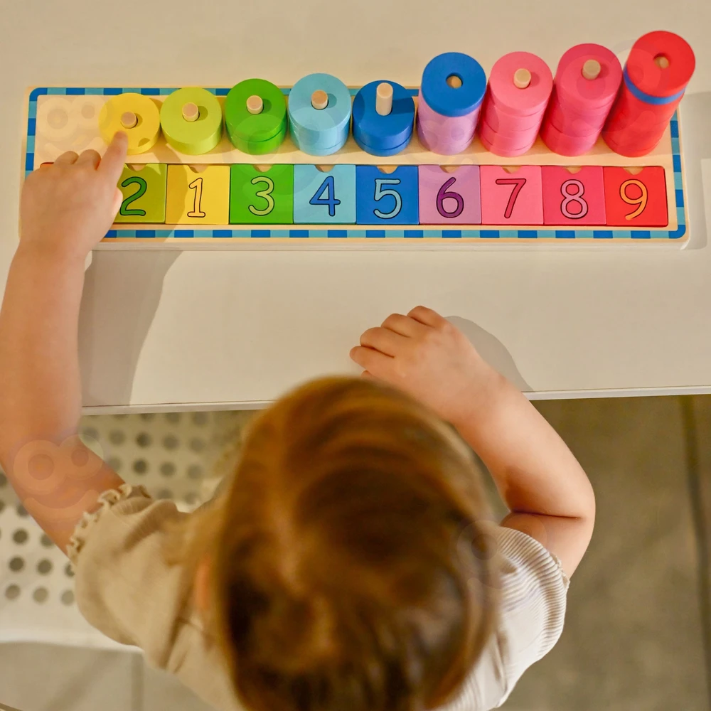 Medinė dėlionė skaičiavimui WOOPIE Žalias Montessori