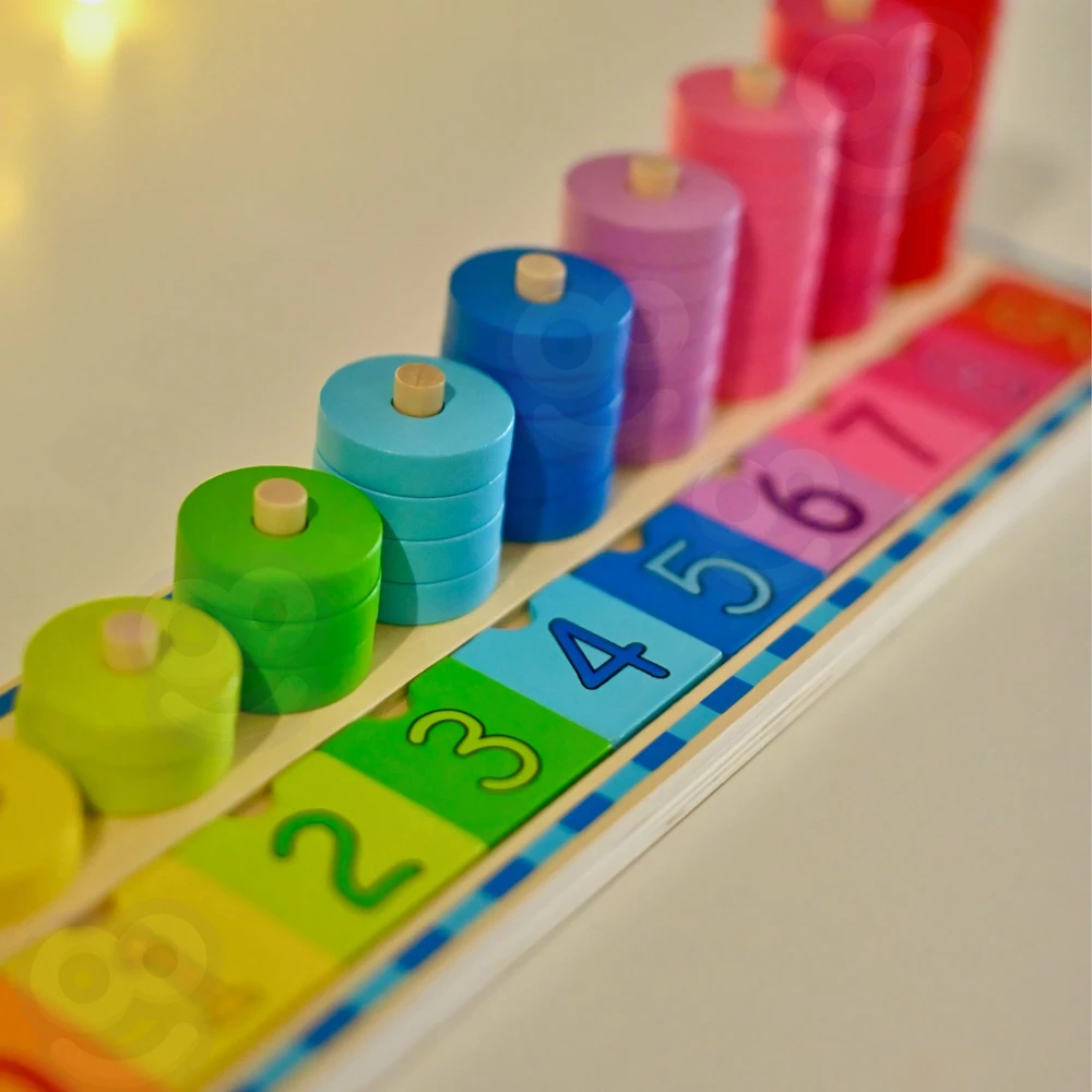 Medinė dėlionė skaičiavimui WOOPIE Žalias Montessori