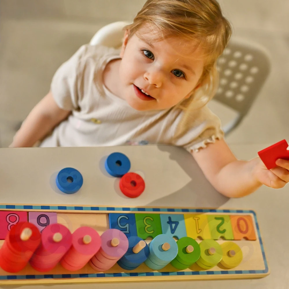 Medinė dėlionė skaičiavimui WOOPIE Žalias Montessori