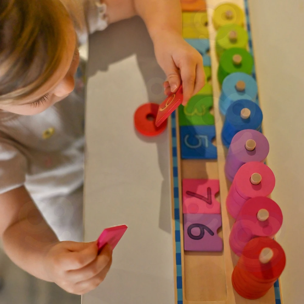 Medinė dėlionė skaičiavimui WOOPIE Žalias Montessori