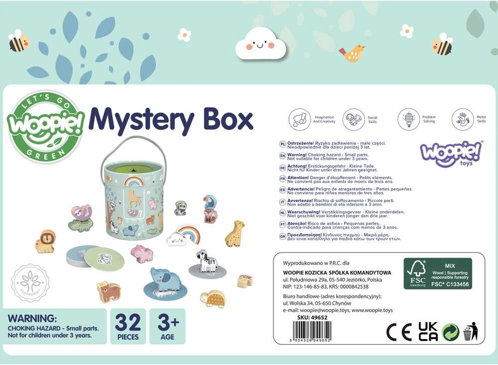 Woopie Žaidimas Mysterious Box 32 elementai Medinis