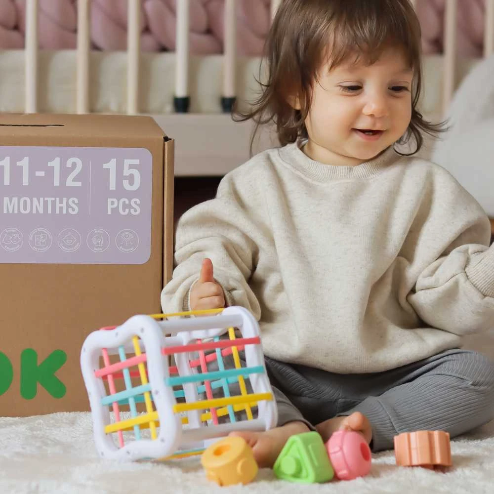 Montessori edukacinė dėžutė WOOPIE Žalias 5in1 kūdikiams