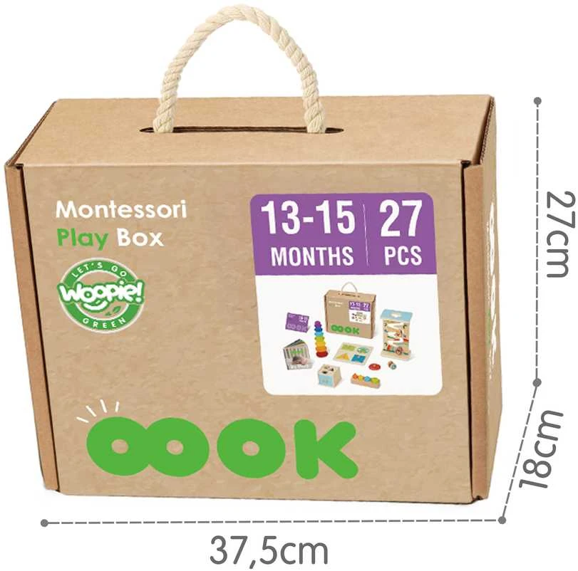Montessori edukacinis rinkinys WOOPIE Žalias 6in1 13–15 mėn
