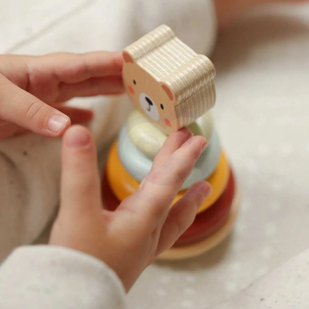 Woopie Tooky Toy Medinis žaislas 3in1: formų rūšiavimo dėžė su lokiu ir dramblio traukimo žaislu