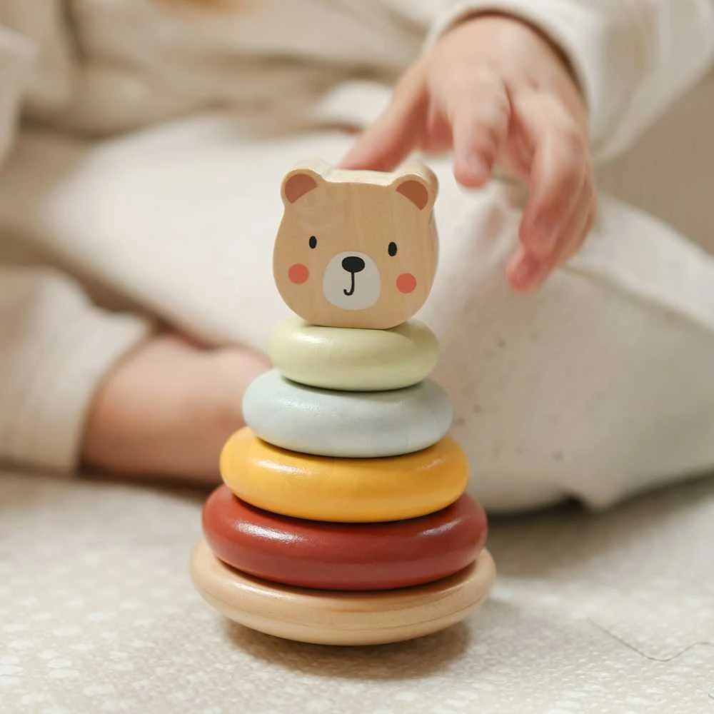 Woopie Tooky Toy Medinis žaislas 3in1: formų rūšiavimo dėžė su lokiu ir dramblio traukimo žaislu