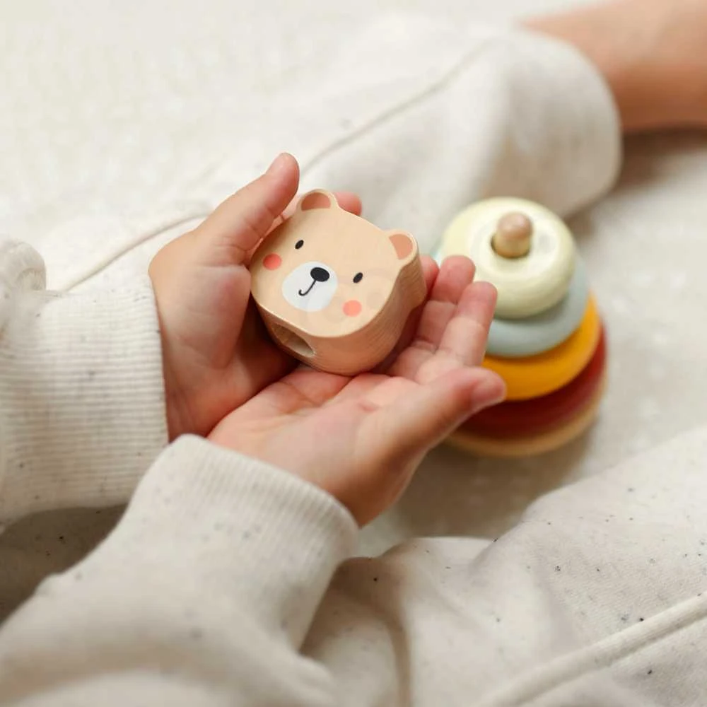 Woopie Tooky Toy Medinis žaislas 3in1: formų rūšiavimo dėžė su lokiu ir dramblio traukimo žaislu