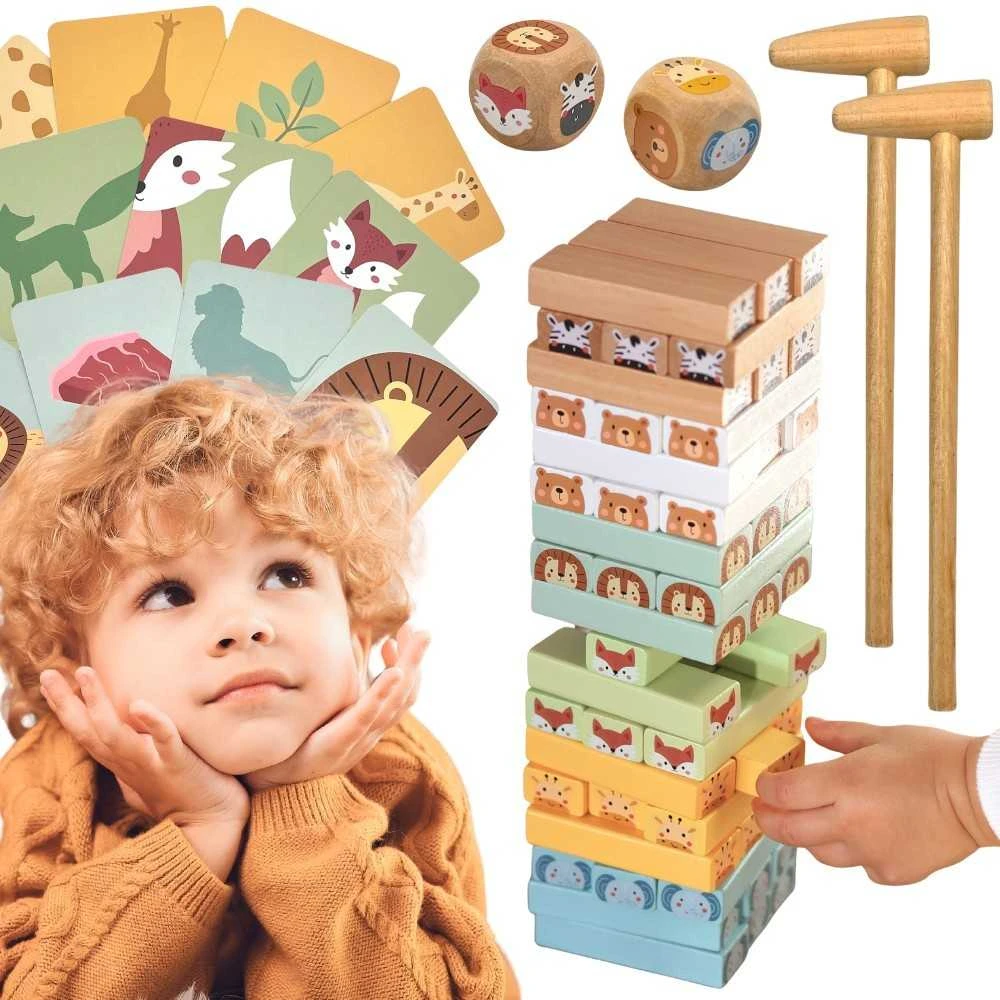 WOOPIE žaidimas Jenga Gyvūnų bokštas