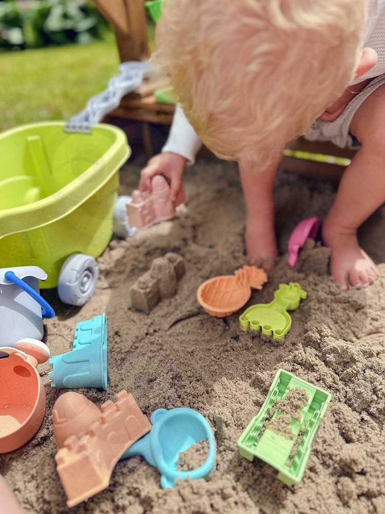 Žaislinis smėlio rinkinys su vežimėliu 13 vnt. Biologinė medžiaga, Woopie