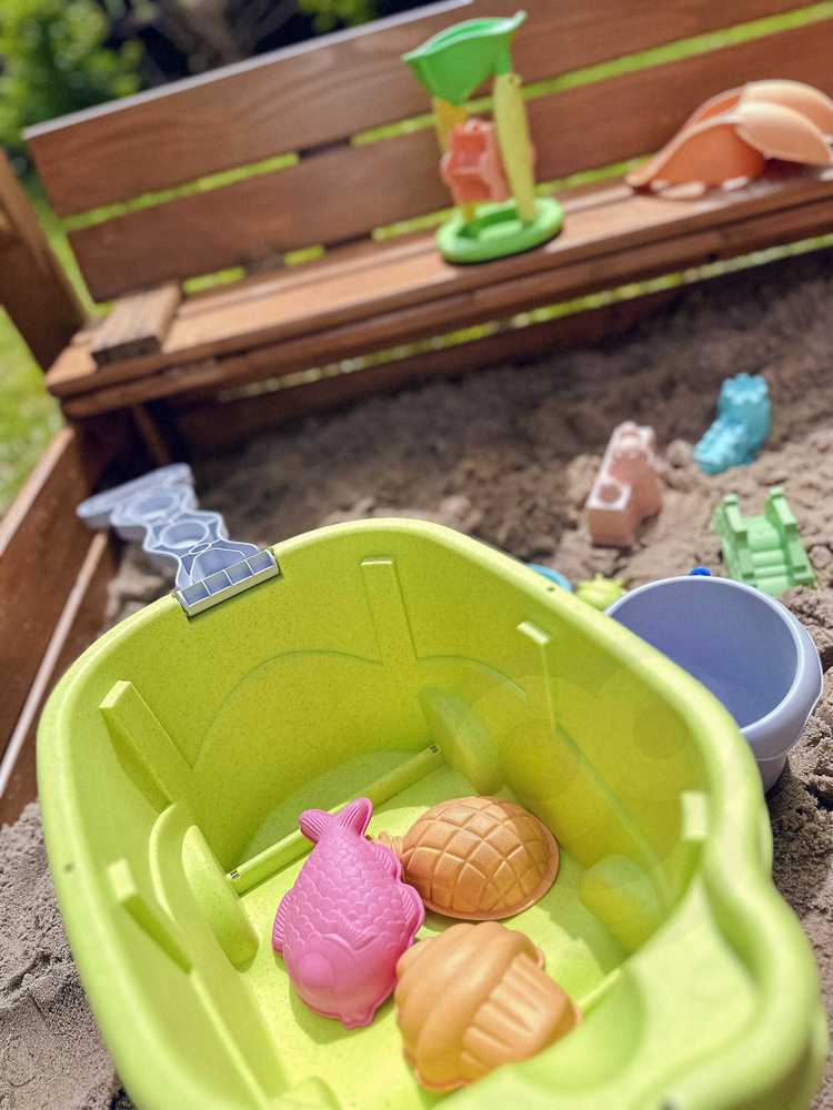 Žaislinis smėlio rinkinys su vežimėliu 13 vnt. Biologinė medžiaga, Woopie