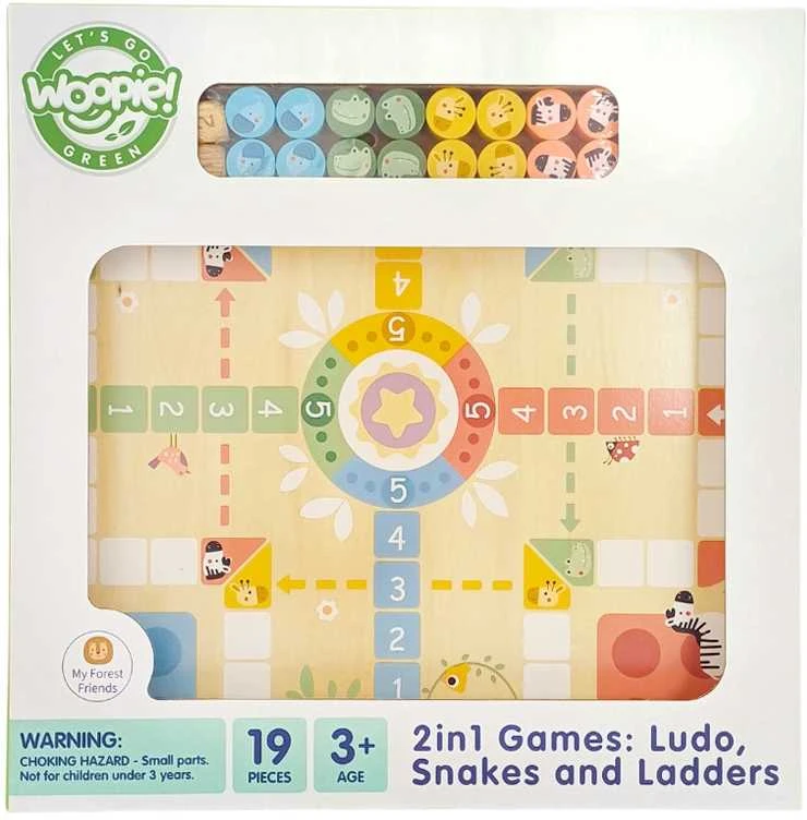 Medinis stalo žaidimų rinkinys Ludo Woopie Žalias