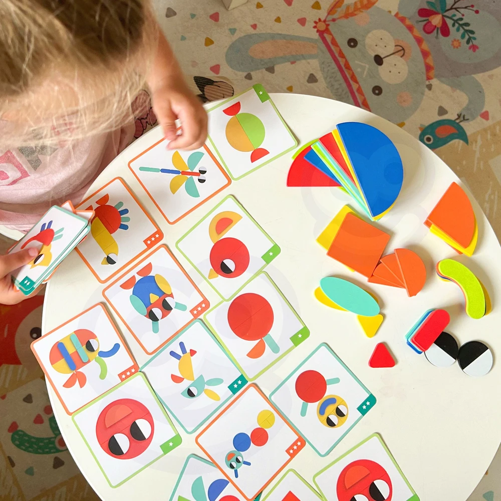 Medinė Montessori dėlionė WOOPIE Žalias 55vnt