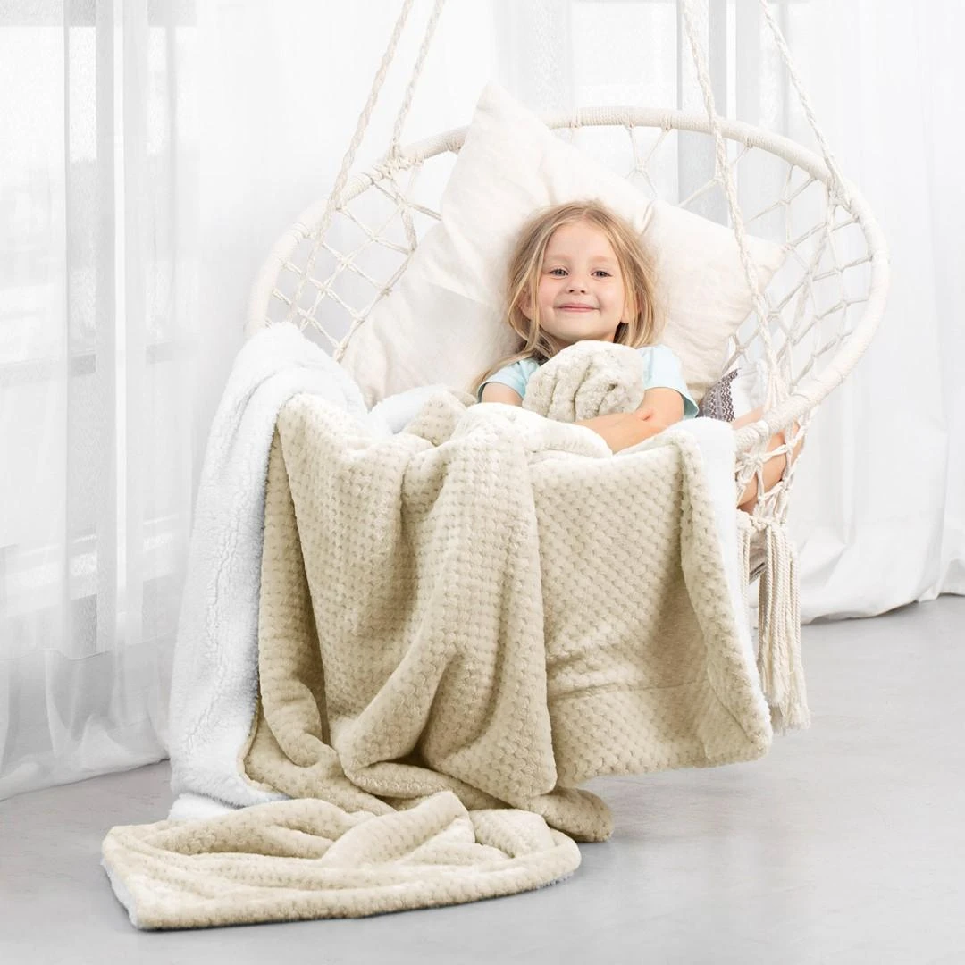 AmeliaHome Pledas SHLEEPY, 220x240 cm, spalva: smėlio/balta