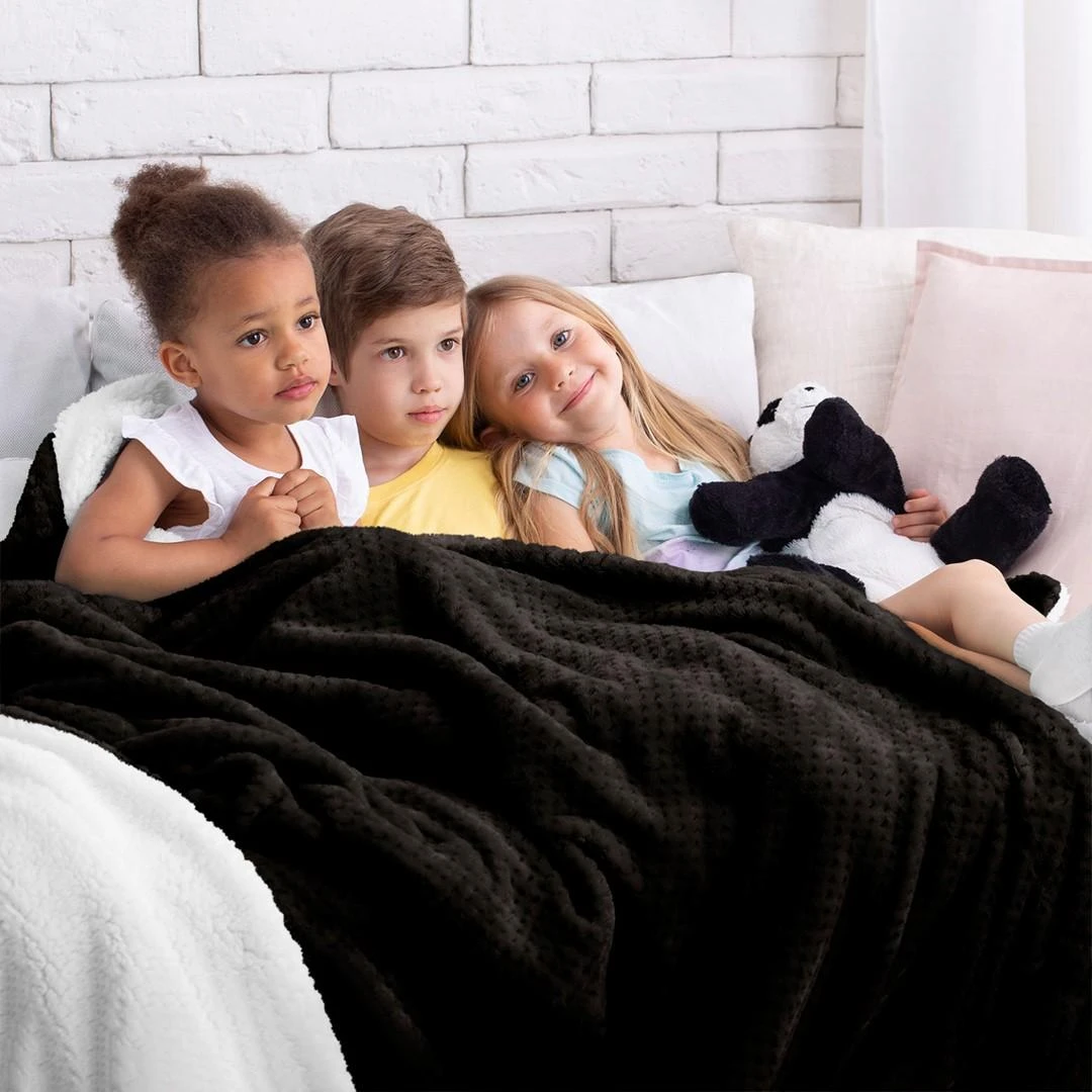 AmeliaHome Pledas SHLEEPY, 220x240 cm, spalva: juoda/balta