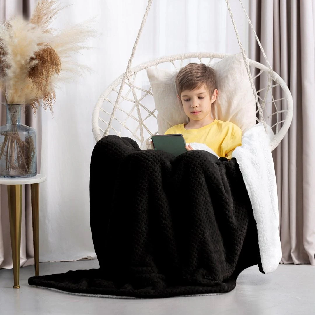 AmeliaHome Pledas SHLEEPY, 70X150 cm, spalva: juoda