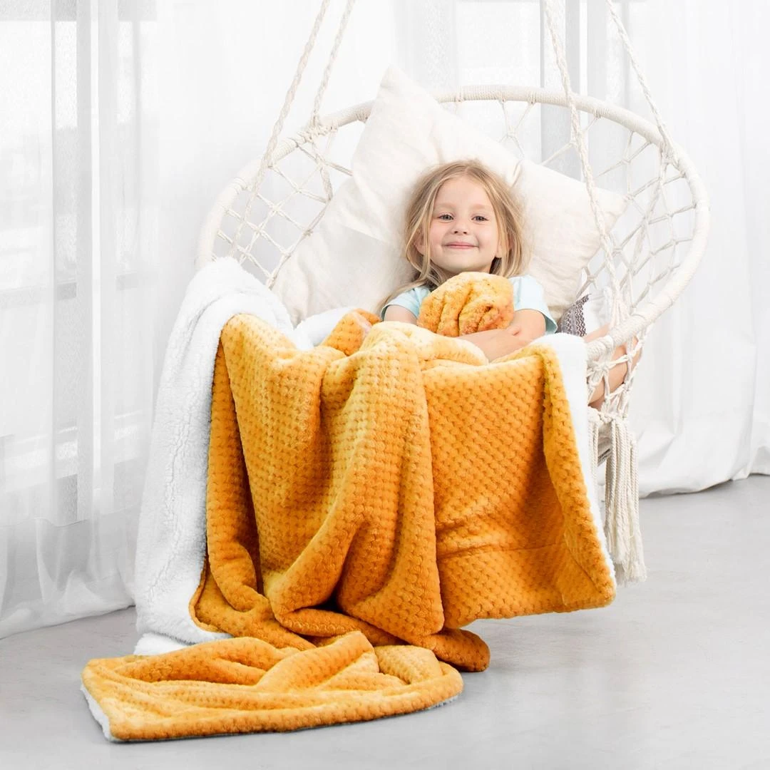 AmeliaHome Pledas SHLEEPY, 220x240 cm, spalva: oranžinė/balta