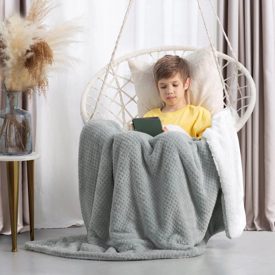 AmeliaHome Pledas SHLEEPY, 220x240 cm, spalva: pilka/balta