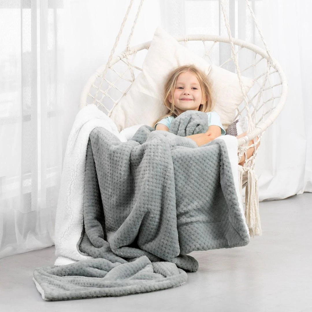 AmeliaHome Pledas SHLEEPY, 220x240 cm, spalva: pilka/balta
