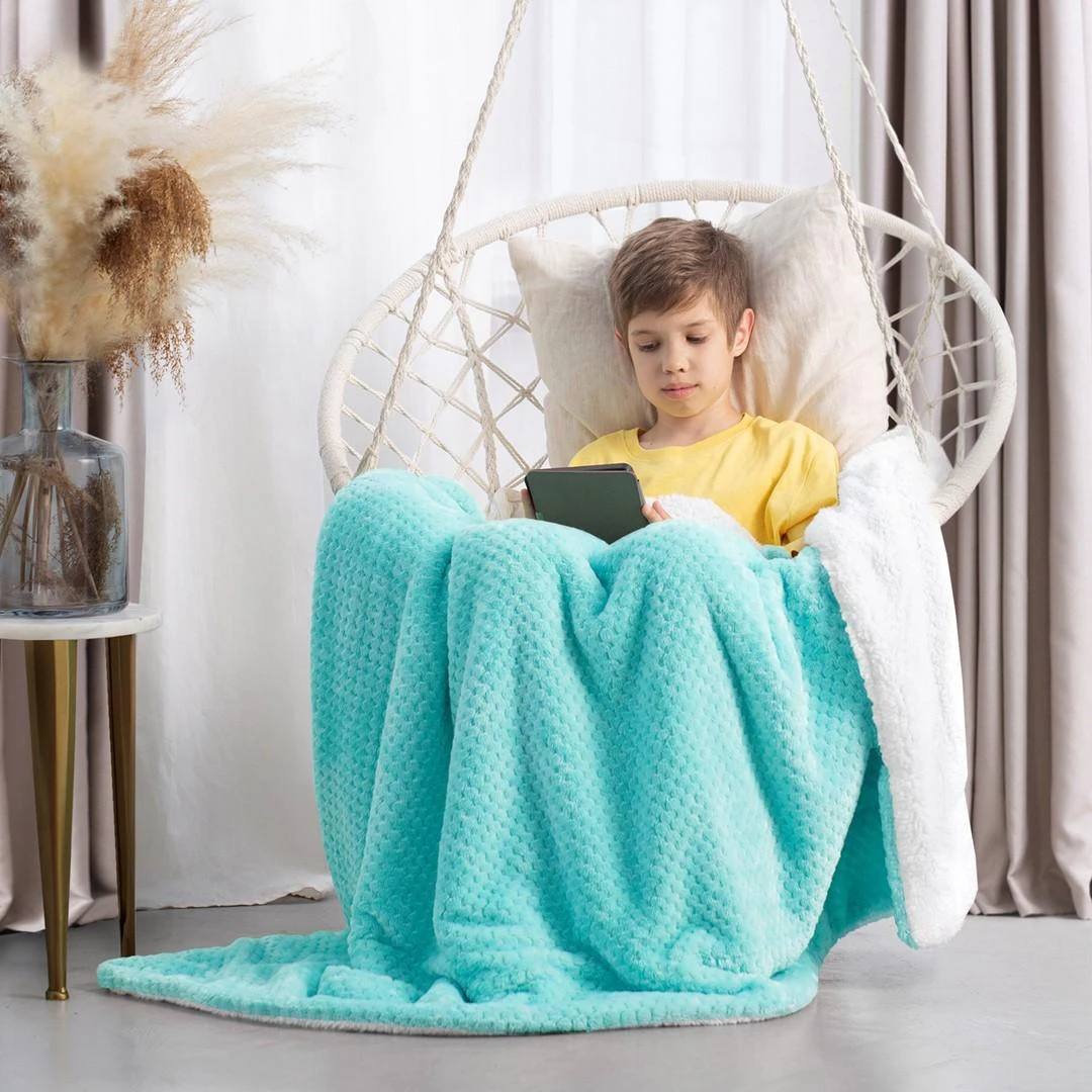 AmeliaHome Pledas SHLEEPY, 220x240 cm, spalva: turkio/balta