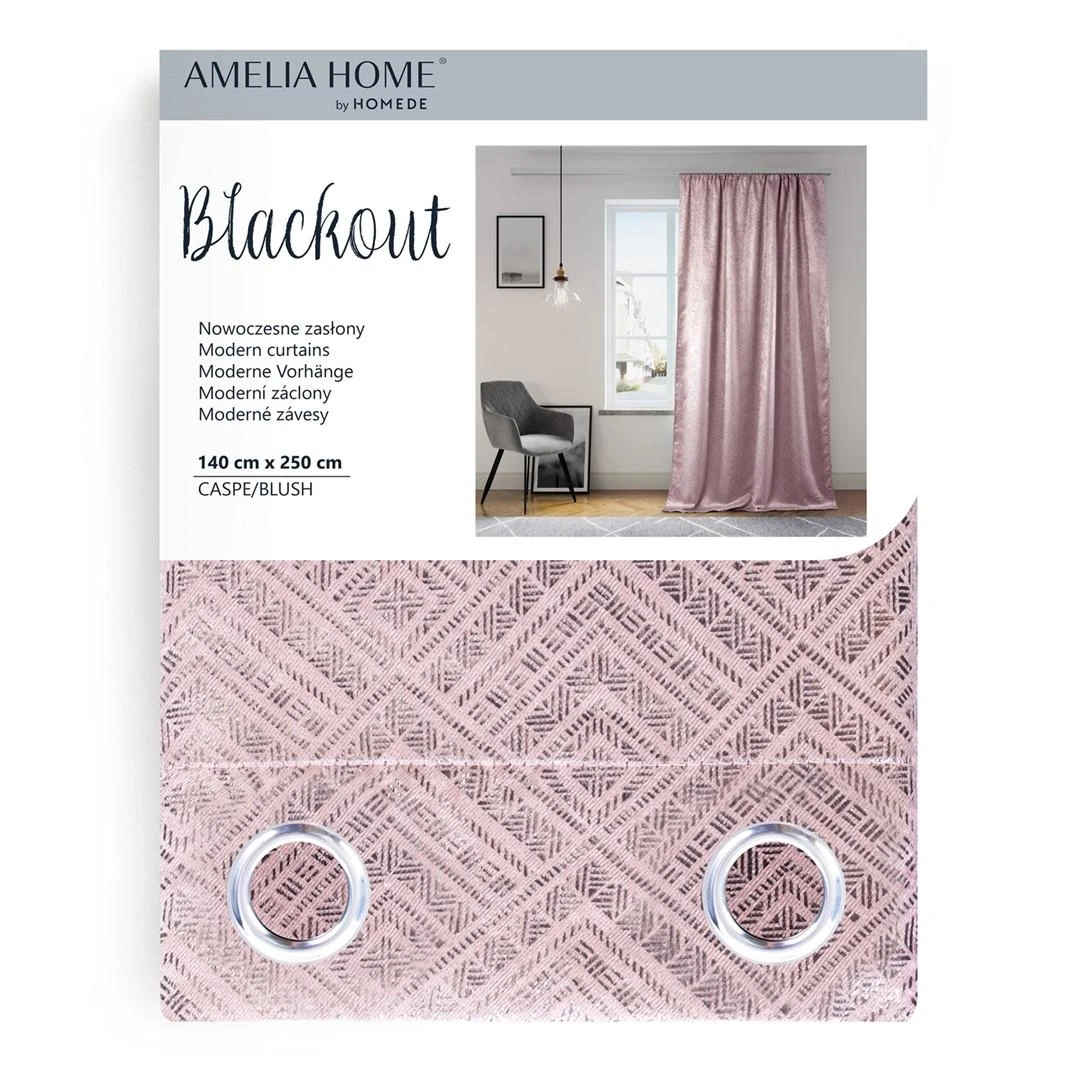 AmeliaHome Užuolaida blackout 140×250 rožinė–auksinė CASPE