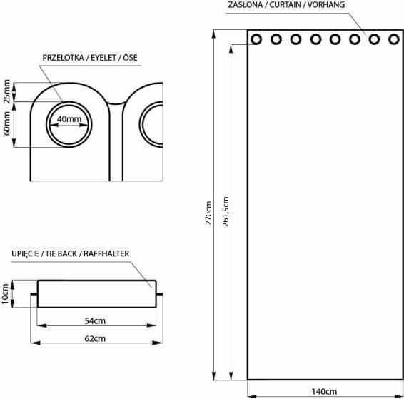 Naktinė užuolaida su žiedais AmeliaHome BLACKOUT 140X270 cm, 1 vnt., spalva: ruda