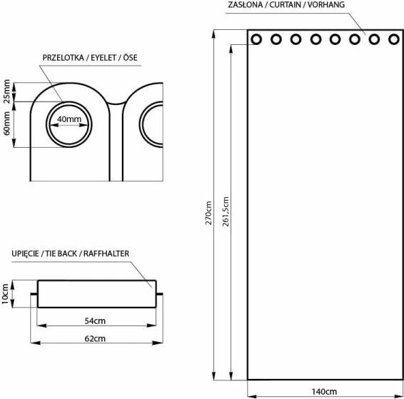 Naktinė užuolaida su žiedais AmeliaHome BLACKOUT 140X270 cm, 1 vnt., spalva: tamsiai žalia